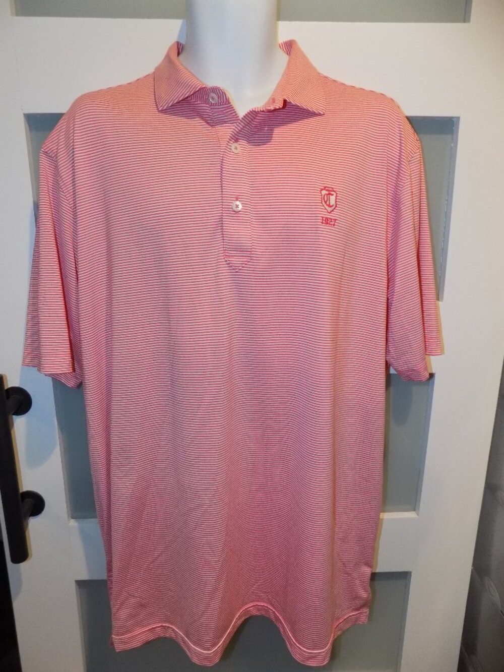 Turtleson Coral/White Striped SS Polo Size XL Men's